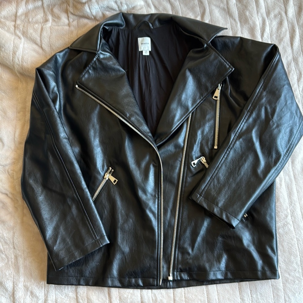 Maeve by Anthropologie oversized faux leather jacket